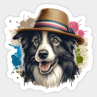 Border Collie Splash Art Sticker